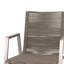 Chaise de salle à manger d'extérieur moderne en aluminium avec siège en corde (ensemble de 2), argent et taupe