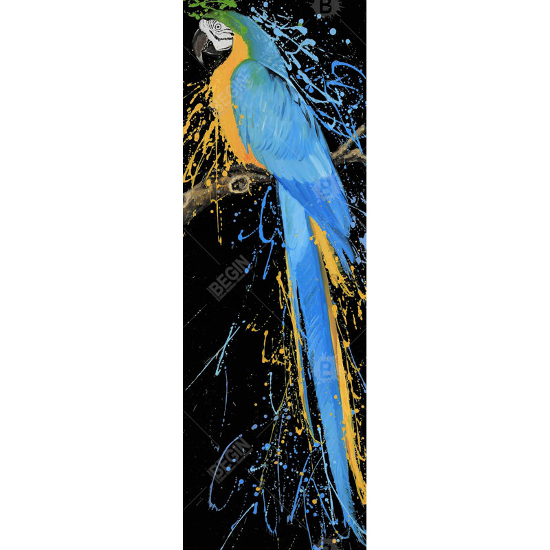 " Blue Macaw Parrot ", 60" H x 20" W