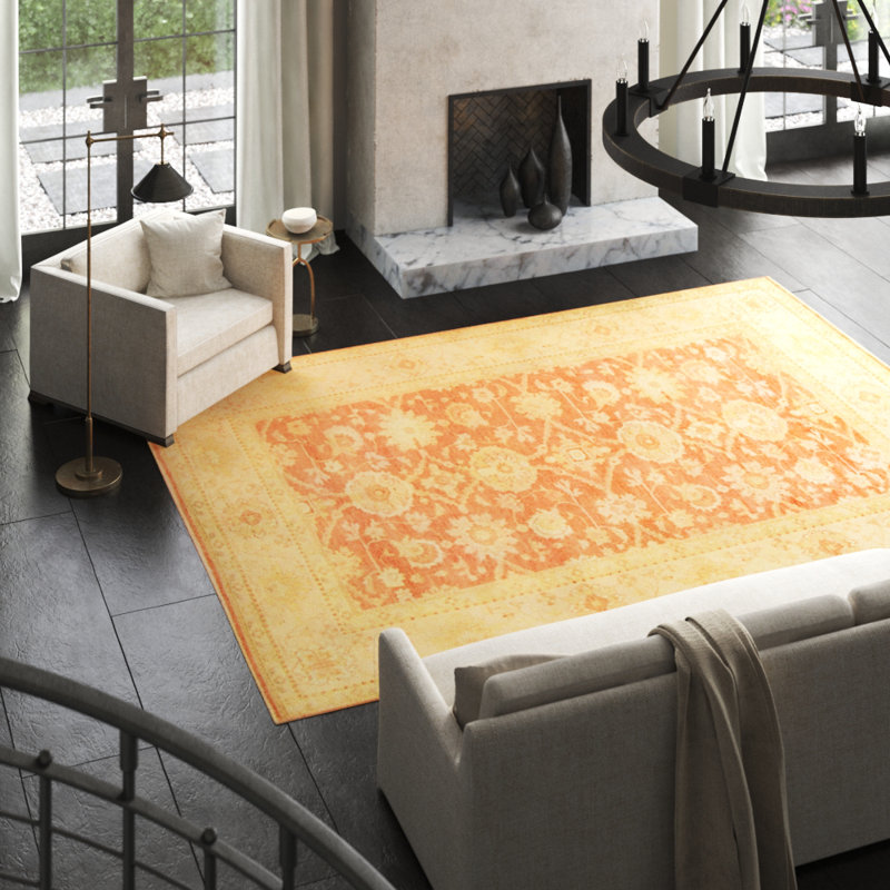 Melody Hand Knotted Wool Oriental Area Rug, Rectangle 9' x 11'9"