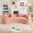 Pink Curved Compressed Sofa-671384653