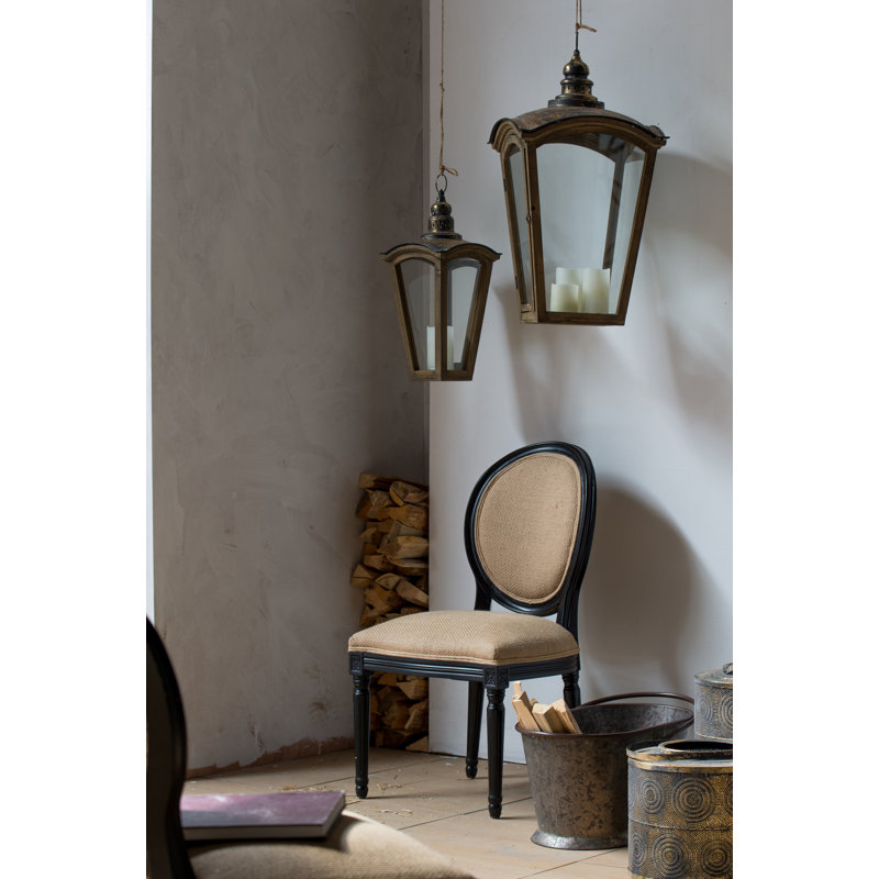 Lanterne de remise en bois et métal, 2 pièces, marron, style classique.