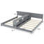 Structure de lit simple simple avec station de charge et de rangement, lit pour enfant convertible avec lumière, gris-1100658179