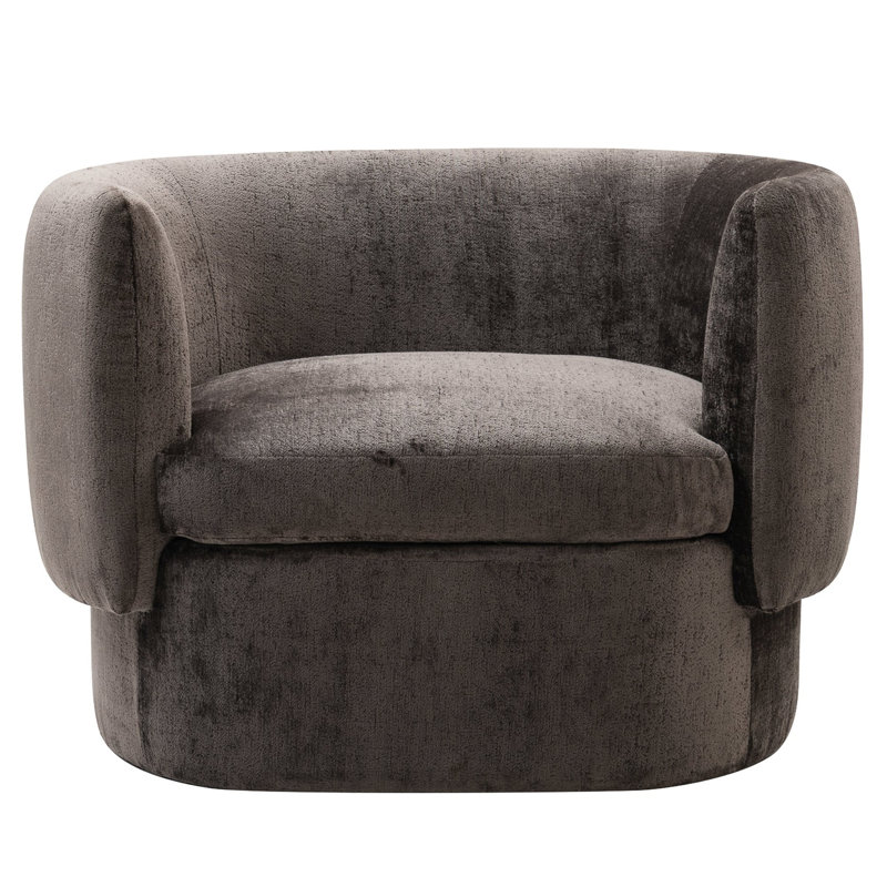 Chaise d'appoint Lemondrop en chenille martelée, Chenille brun