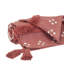Jeté rayé en coton tissé rose