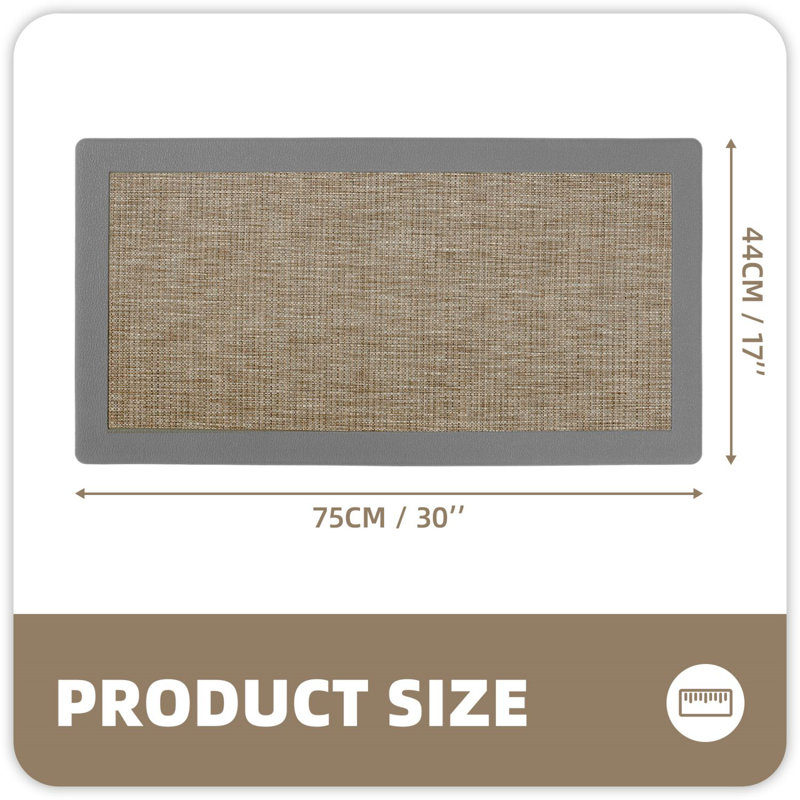 Deeana Water Resistant Anti-Fatigue Non-Skid Kitchen Mat, Rectangle 1'5" x 2'5", Brown