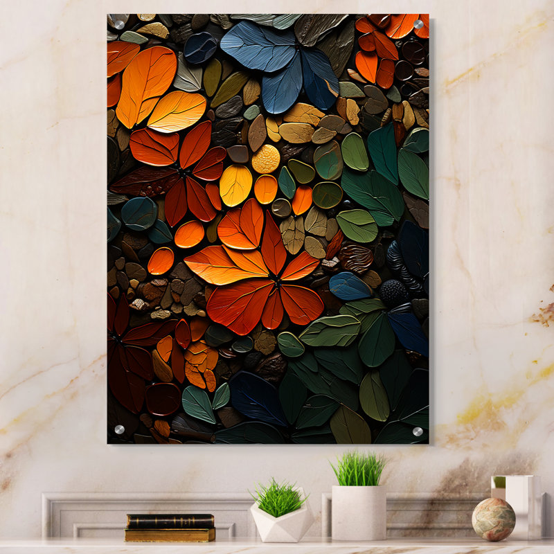 Art mural Hardedge, Earthy Euphony III - peinture à bord rigide pour salon, H 40 po x l 30 po