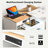 Rolling Kitchen Island With Led Lights, Fluted Glass Doors, White, Classic Feature - Lighting, Power Outlets, 2 White-336422742