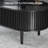 43.4'' Oval Coffee Table With Hidden Storage, Fluted Accent Center Table With Tambour Sliding Doors-479178909