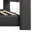 Cadre de lit tapissier grand en cuir, cadre de lit moderne avec tête de lit à oreilles, lit plateforme tapissier avec pied de lit ondulé, sans sommier, noir-300961708-300961710