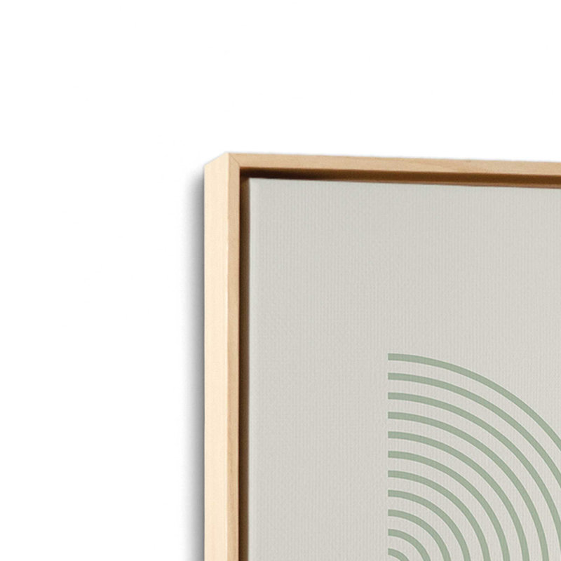 Affiche de composition Bauhaus, Cadre américain en érable flottant, Beige/vert, H 18,75 po x l 12,75 po