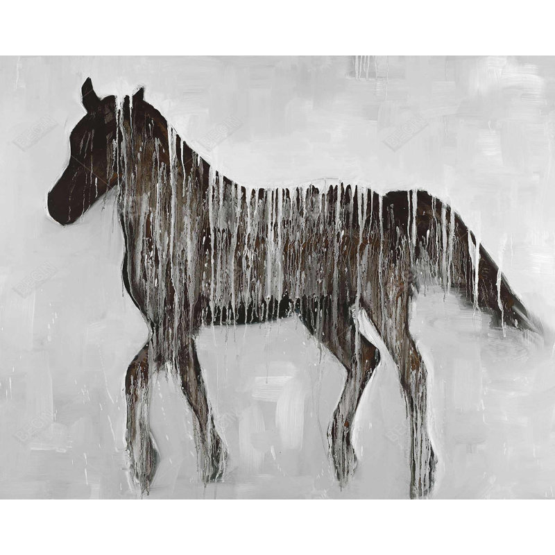 «Gambading», reproduction abstraite de cheval sur toile