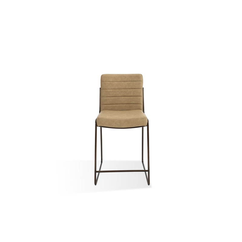 Tabouret de comptoir Madison en cuir synthétique miel, Tabouret de comptoir (siège d'une hauteur de 25 p