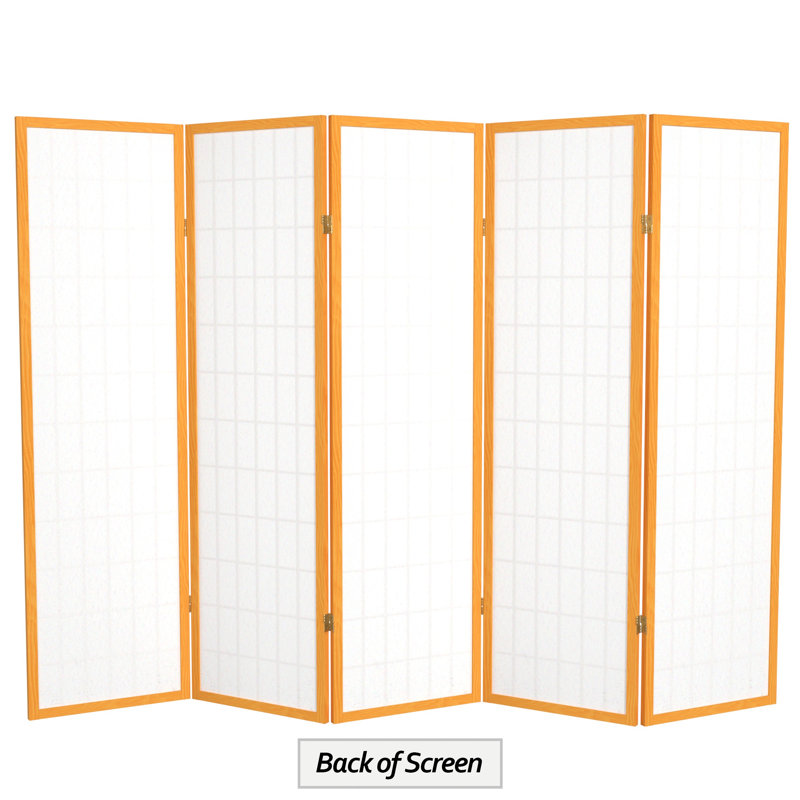 Paravent haut pliable 58,75 "Alex, Miel, 5 panneaux