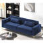 Canapé 3 places en velours 85,8 po Classic Classic - Doux et facile à entretenir | Bleu | Velours | Accoudoirs carrés