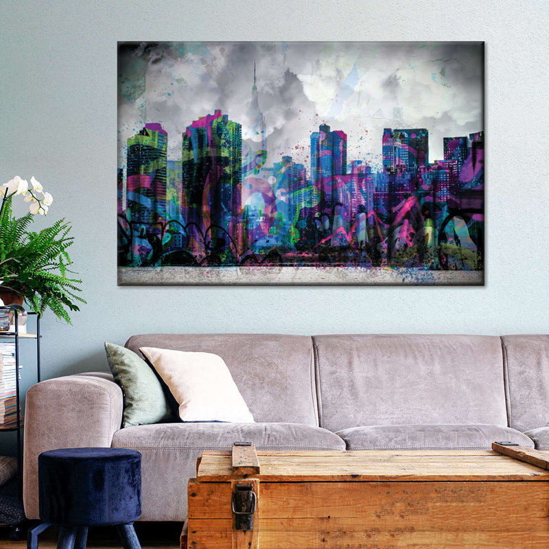 «Graffiti Overcast New York», reproduction sur toile, H 16 po x l 24 po x P 1,25 po