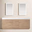 Meuble-lavabo à double cuve 84 "avec comptoir en composite et miroir Beira-998948220