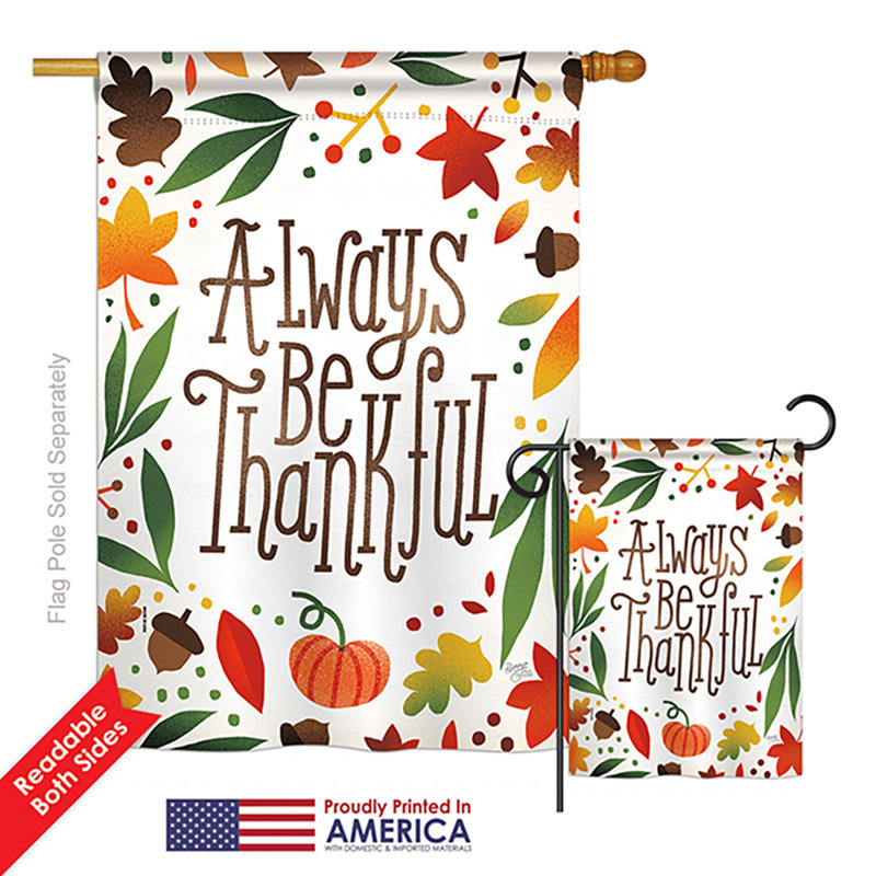 Double Sided Polyester Thanksgiving Flag Set