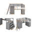 Lit mezzanine simple avec garde-robe et tiroirs Harichand-419732163