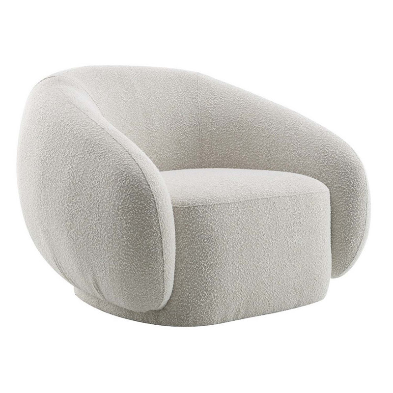 Fauteuil Isabel Boucle beige avec pivot, Beige