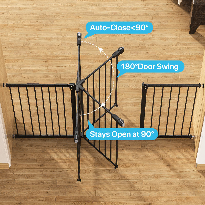 MoNiBloom Extra Wide Baby Safety Gate for Stairs Doorways, 27
