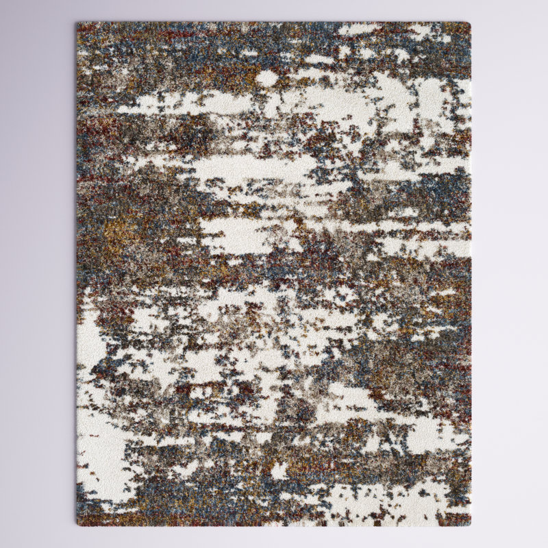 Tapis bleu marine / brun Maestas, Rectangle 7 pi 10 po x 10 pi, Brown/Red/Blue