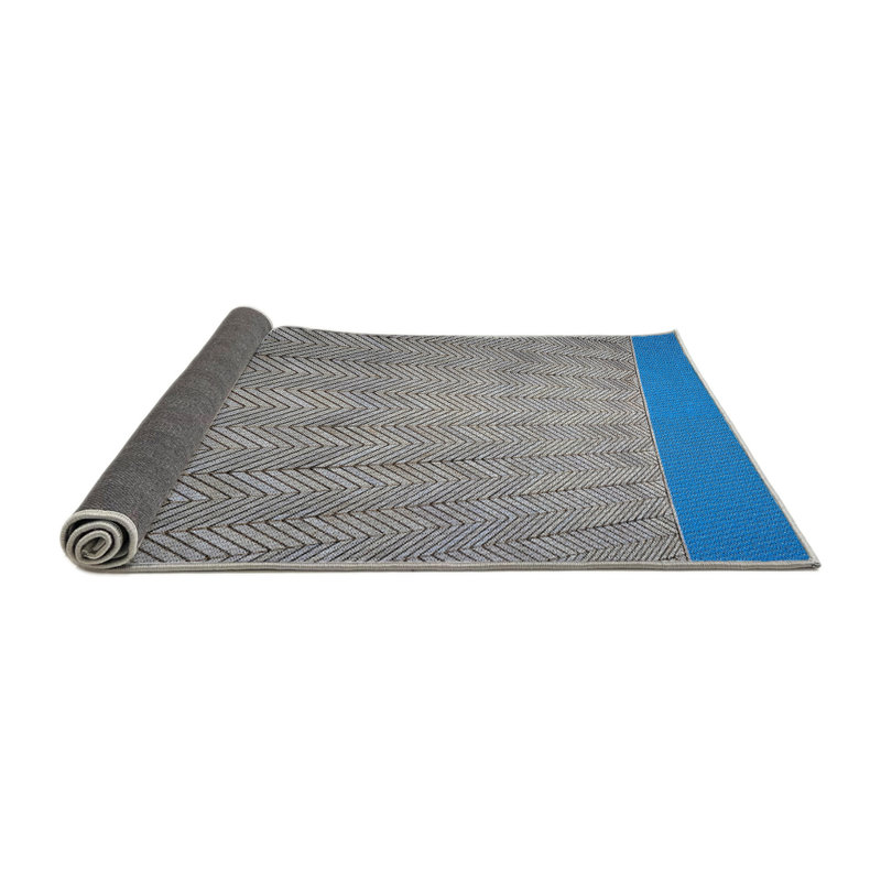Tapis gris/bleu à motifs Jarosz, Rond 8 pi