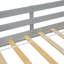 Lit simple mezzanine bas avec glissade, échelle, barrières de sécurité, structure de toit de maison, gris-129858793