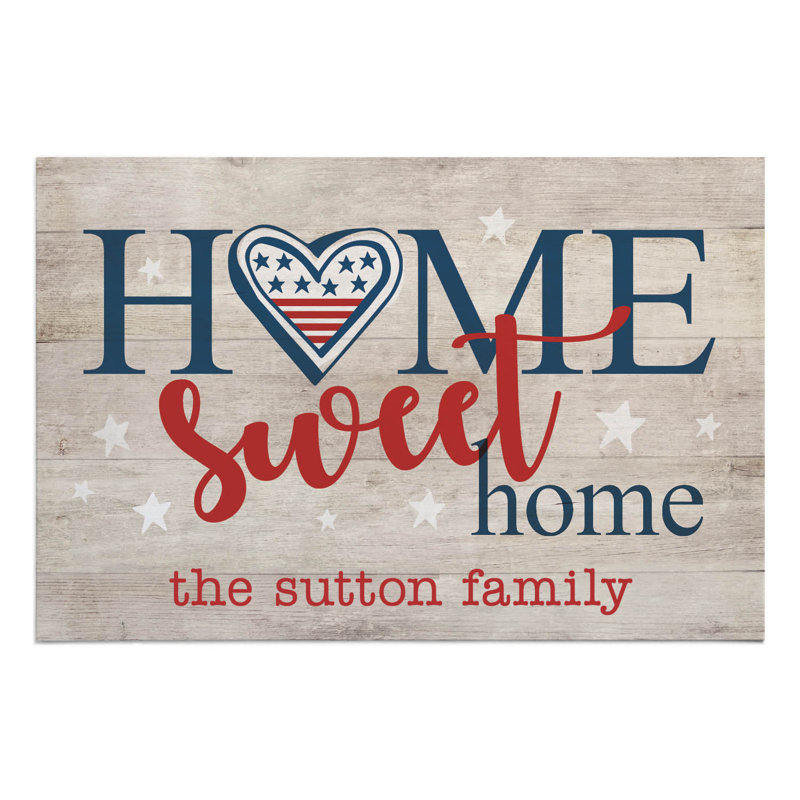 Tapis d'entrée antidérapant Patriotic Home Sweet Home 27 po x 18 po