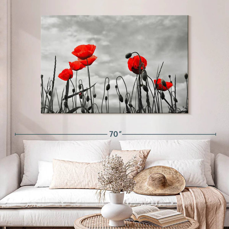 Harnek Pop Red Poppies, H 34 po x l 51 po