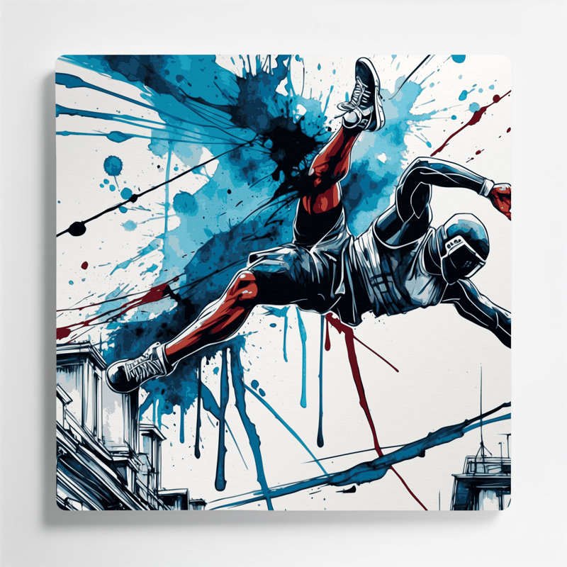 Art mural en métal Sports Parkour, H 12 po x l 12 po x P 0,05 po