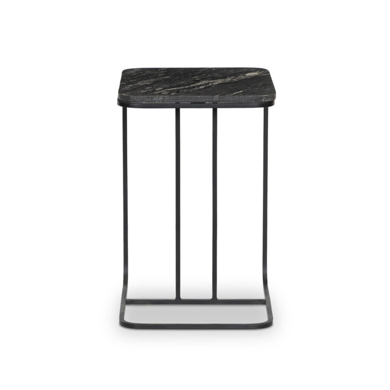 Adalley Marble End Table, Matte Black, Polished Black