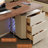 Nut-brown + White Rectangular Solid Wood desks-1173641283