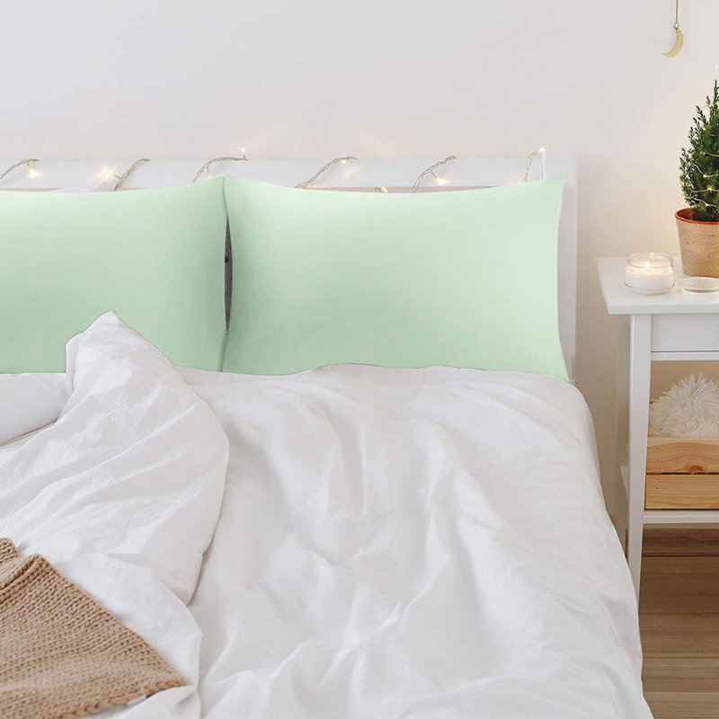 Feival Cotton Blend/Polyester Pillow Case, Mid Green