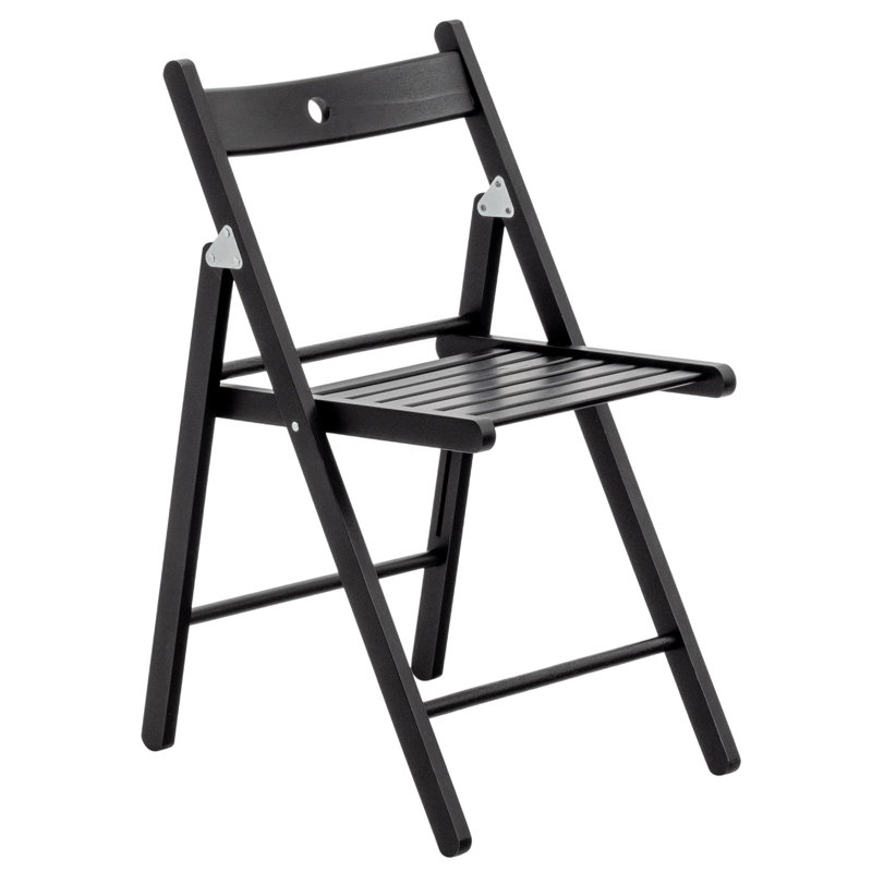 Plastic / Resin Padded Stackable Folding Chair Folding Chair, Black
