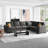 Shavera 5-Piece Velvet Upholstered Sectional Couch L Shaped Corner Modular Sofa 5-Seat Livingroom Apartment Couch-602001249