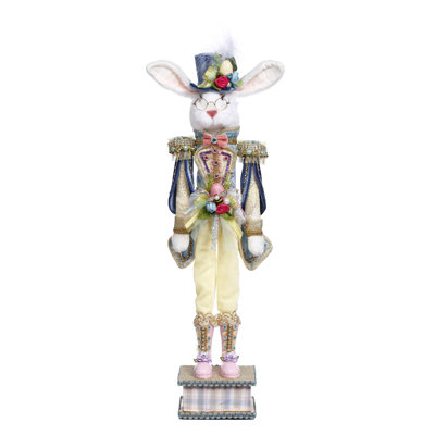Rabbit Nutcracker Yellow, Small - 24.5 Inches
