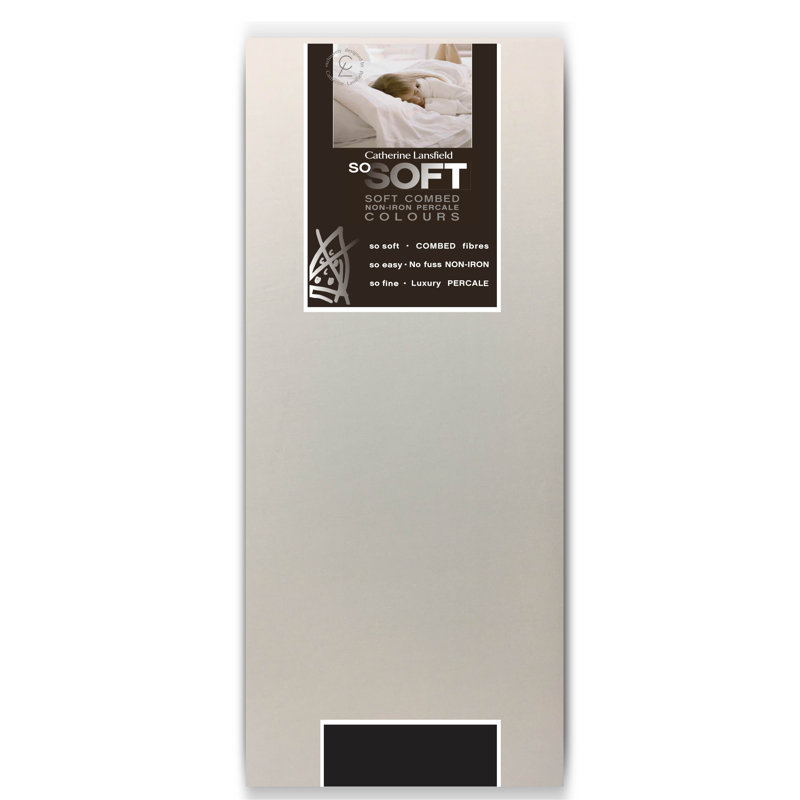 Easy Iron Percale Extra Deep Fitted Sheet, Double (4'6), Cream