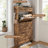 57.2"H Farmhouse Shoe Cabinet with 3 Flip Drawers & 2 Drawers – Narrow Freestanding Organizer for Entryway（30" W x 9.25" D x 57.2" H）-1489676483-1480531361