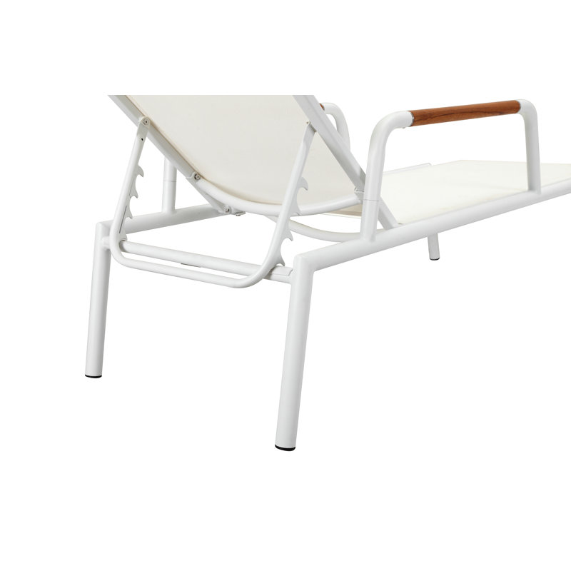 Stokes 25'' Outdoor Powder Coated Aluminum Chaise Lounge
