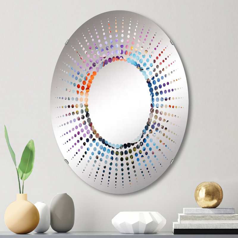 Joyful Floral Abstraction I - Miroir décoratif Starburst | Ovale, 29,5 po x 19,6 po