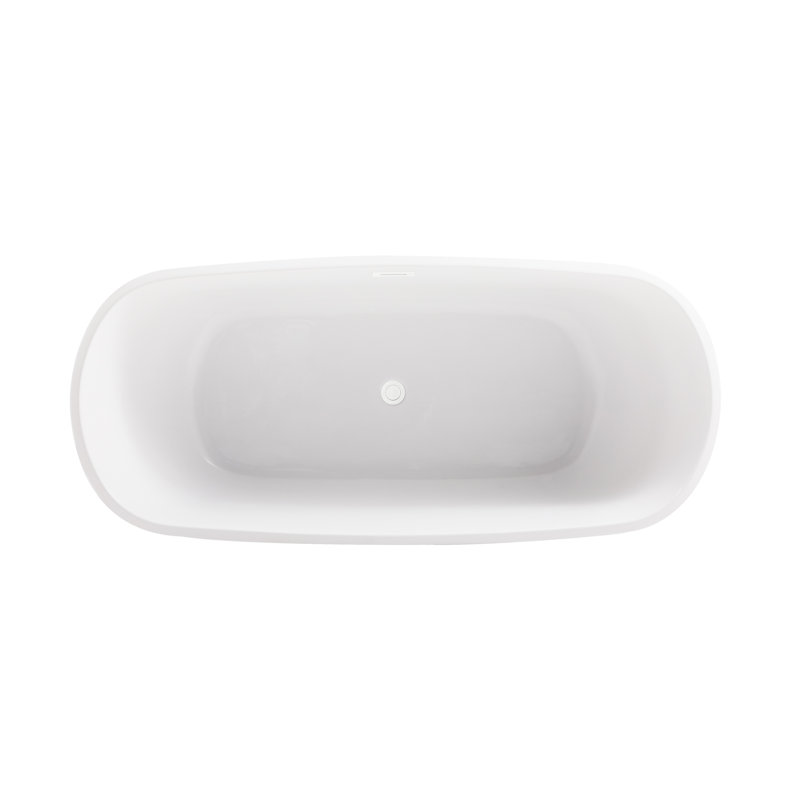 Chaylynn 67'' x 31'' Soaking Acrylic Bathtub, Polished White