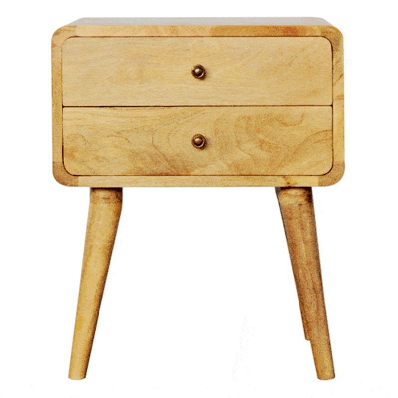 Gholam Multi-Function Nightstand with Storage Drawer & Solid Wood Tabletop