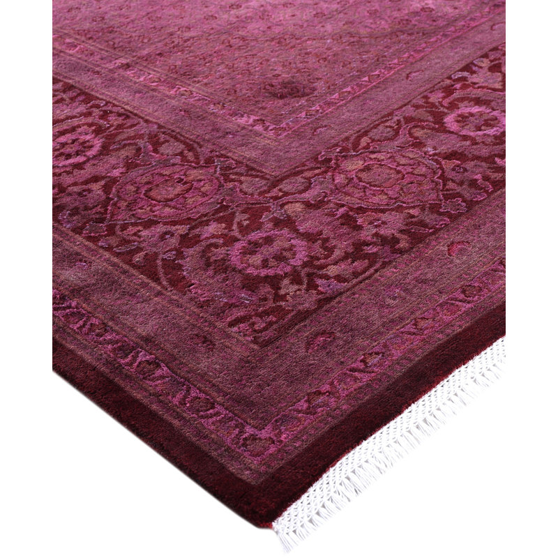 Overdyed Hand-Knotted Wool Modern-Contemporary Purple Area Rug 9' 10" x 14' 1"