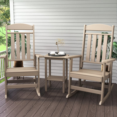 3-Piece Rocking Chair Set With Coffee Table