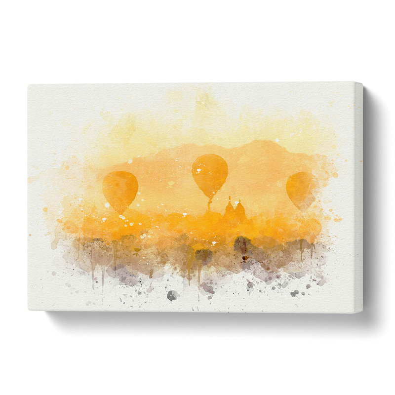 Hot Air Balloons over Bagan in Abstract - Wrapped Canvas, 40.6 cm H x 61 cm W