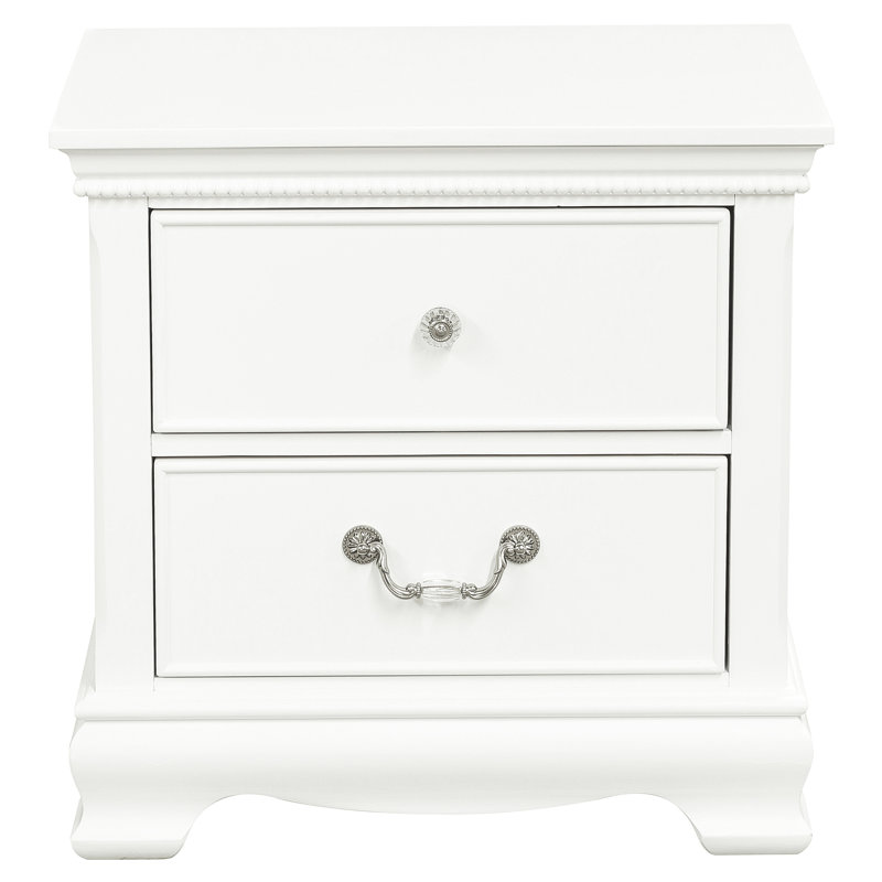 La table de chevet de chambre à coucher blanche, 5 tiroirs, crée une table de chevet blanche chaleureuse, ajoute une touche de classe à