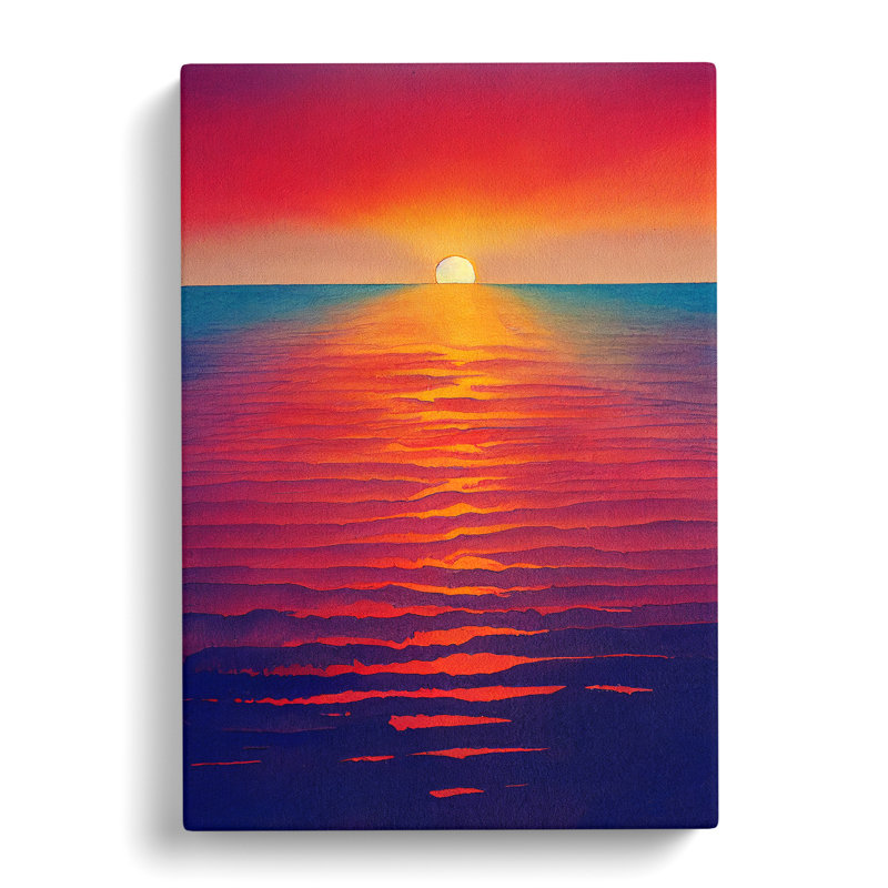 Bedazzled Ocean Sunset - Wall Art, Wrapped Canvas, 50cm H x 35cm W x 3cm D, No Matte