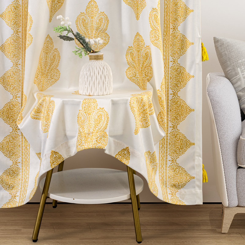 Abtal Room Darkening Curtain Pair, Gold Yellow