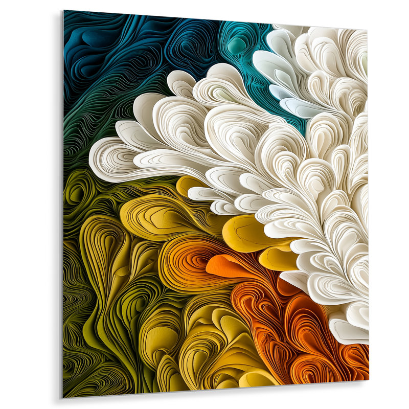 Biomorphism Earth Rhythm In Chaos III - Lyrical Abstraction Large, art mural en métal, H 20 po x l 12 po