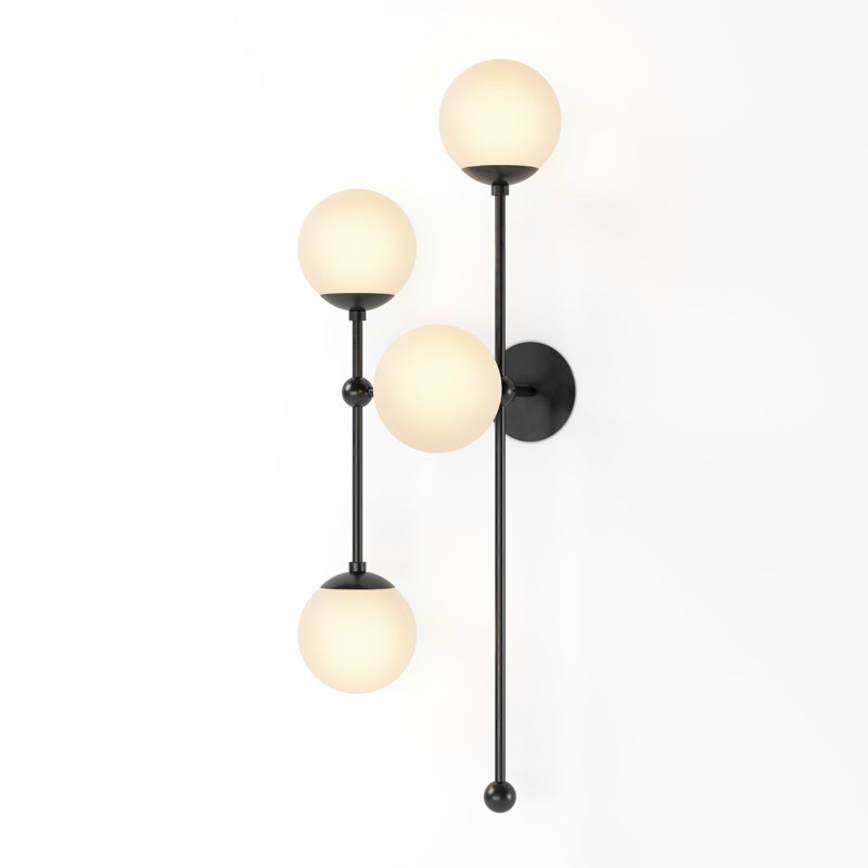 Armstrong 4 - Light Armed Sconce, Burnished Brass, Marbled Matte, Right